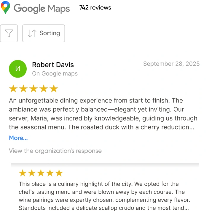 Google Maps reviews